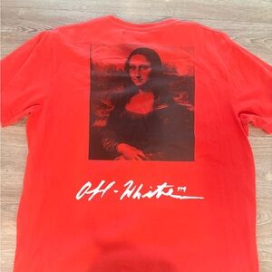 Off-White Red Mona Lisa Graphic Tee